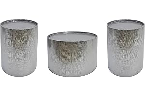 Christopher Knight Home Braeburn Modern Round 3 Piece Iron Accent and Coffee Table Set, Silver