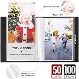 Benjia Small Photo Album 6x4 2 Packs 100 Pockets Portrait Only Green view 3