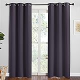NICETOWN Greyish Purple Blackout Curtains 90 inches