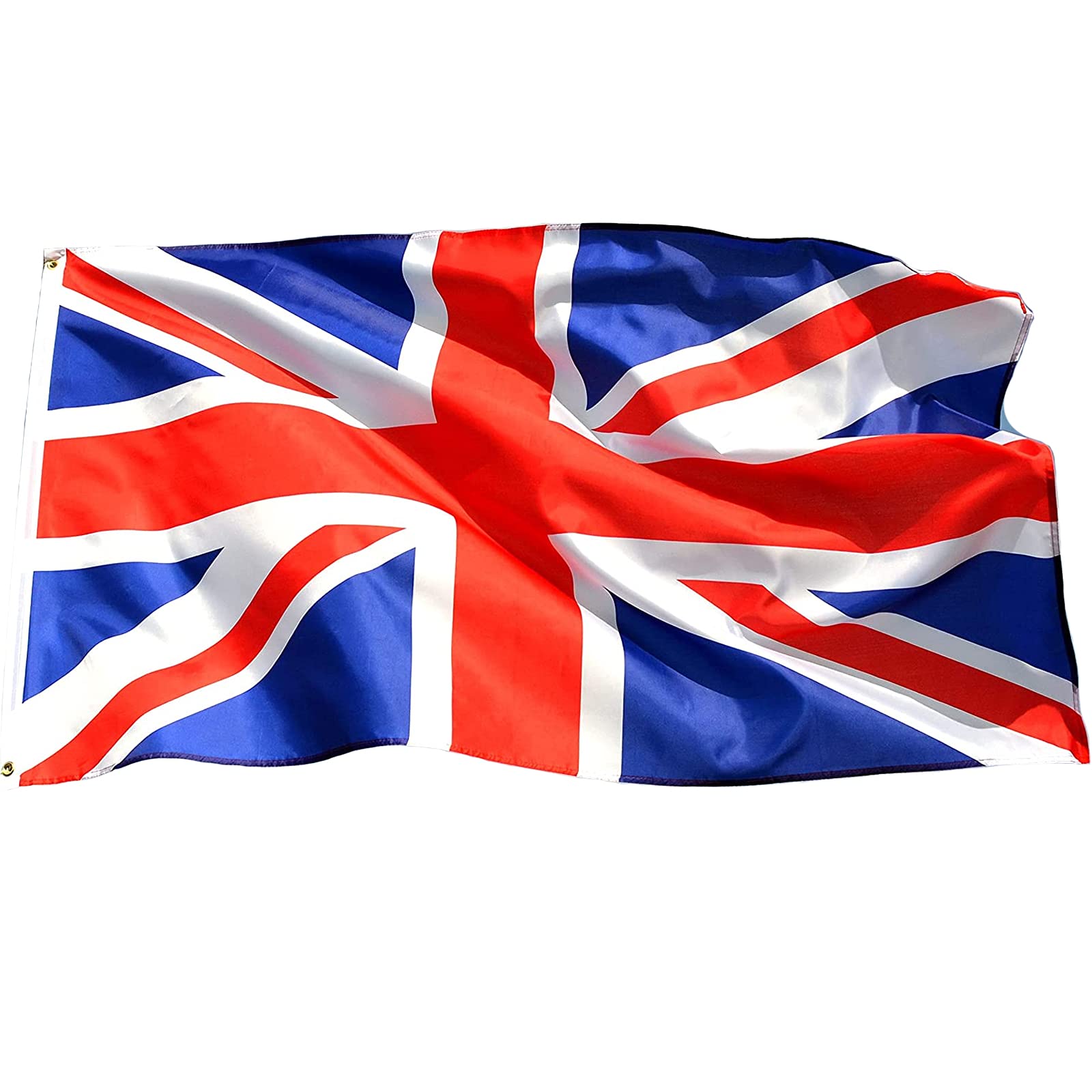 Cosymate UK Flag British Flag Union Jack Flag of Great Britain United Kingdom Flag 3x5ft with Brass Grommets, Vivid Color, UV Fade Resistant, Canvas Header, Double Stitched, UK National Flag, 90x150cm