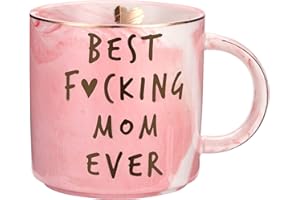 HENDSON Mom Gifts for Women, Mothers Day Gift - Best Mom Ever - Funny Mom Birthday Gift Ideas, New Mom, Pregnancy Congratulations Gifts for First Time Moms and Mother To Be - Pink Mug, 11.5oz Coffee Cup