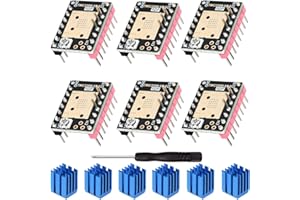 DKARDU 6 pcs TMC2208 V3.0 Stepper Motor Driver Module UART Mode Mute Driver with Heat Sink Screwdriver for BTT Octopus SKR V1.4 Turbo Manta M4P/8P 3D Printer Motherboard