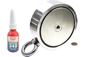 BRUTE MAGNETICS Wildebeest Powerful Fishing Magnet |4250 lb Double Sided Heavy Duty Rare Earth Neodymium Magnet | Includes Eyebolts and Threadlocker, 5.3"