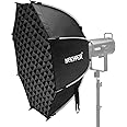 NEEWER 35.4'' Octagonal Softbox, Quick Release Parabolic Soft Box with Bowens Mount, Diffusers, Grid, Bag Compatible with Apu