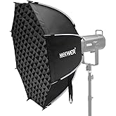 NEEWER 35.4'' Octagonal Softbox, Quick Release Parabolic Soft Box with Bowens Mount, Diffusers, Grid, Bag Compatible with Apu