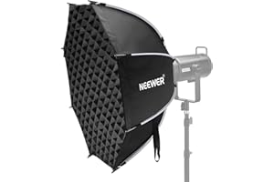 NEEWER 35.4'' Octagonal Softbox, Quick Release Parabolic Soft Box with Bowens Mount, Diffusers, Grid, Bag Compatible with Aputure 120d Compatible with Godox SL60w NEEWER Q4 AS600B CB300B Q300, NS92P