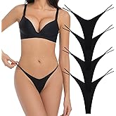 VISSAY Cotton Thongs for Women G-String Breathable Underwear Low Rise T-back Panties Comfortable Stretch 4 Pack