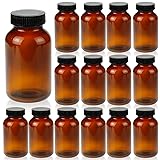 SERHICS 250 ml(8.3 OZ) Amber Glass Wide Mouth