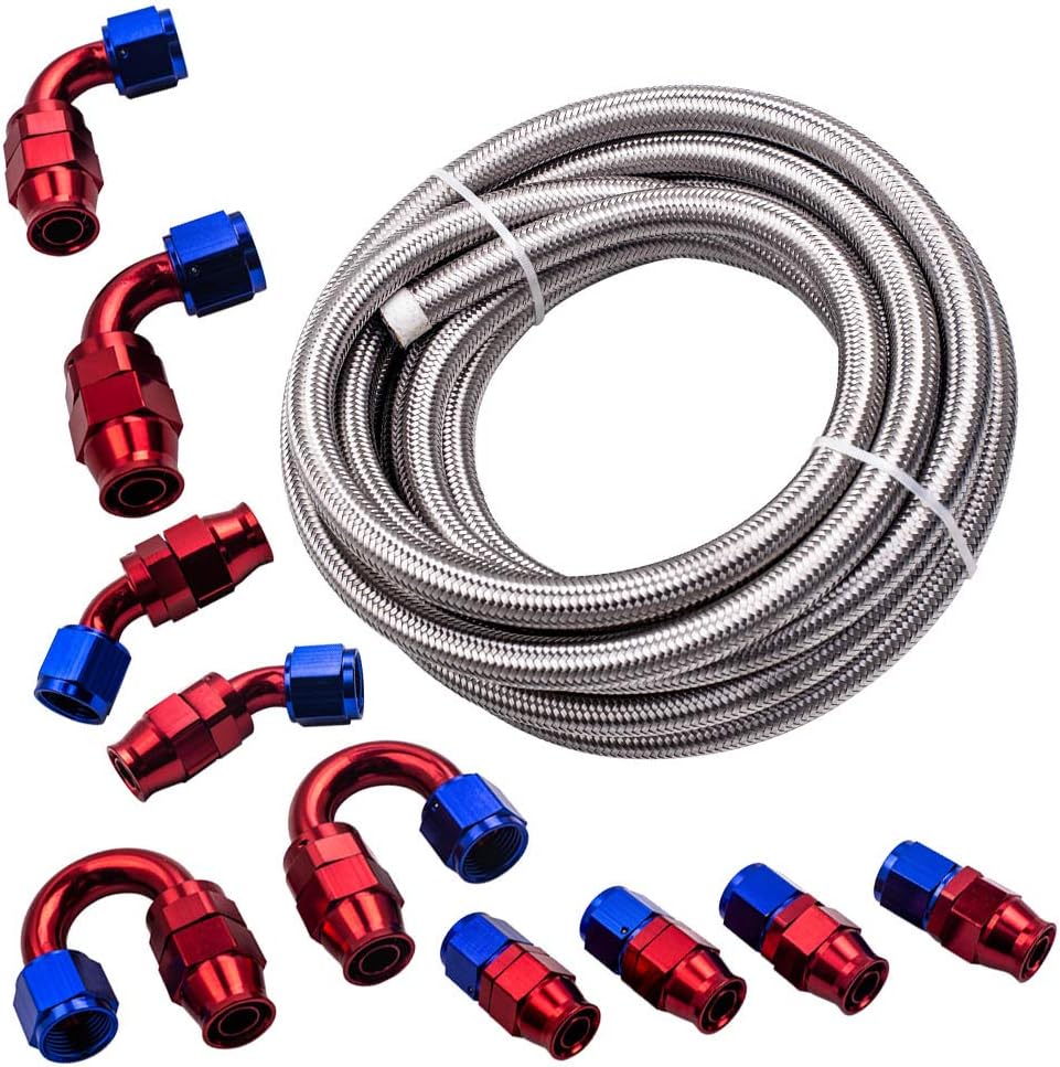 20FT AN10 Stainless Steel PTFE Fuel Gas Oil Line 20 Feet