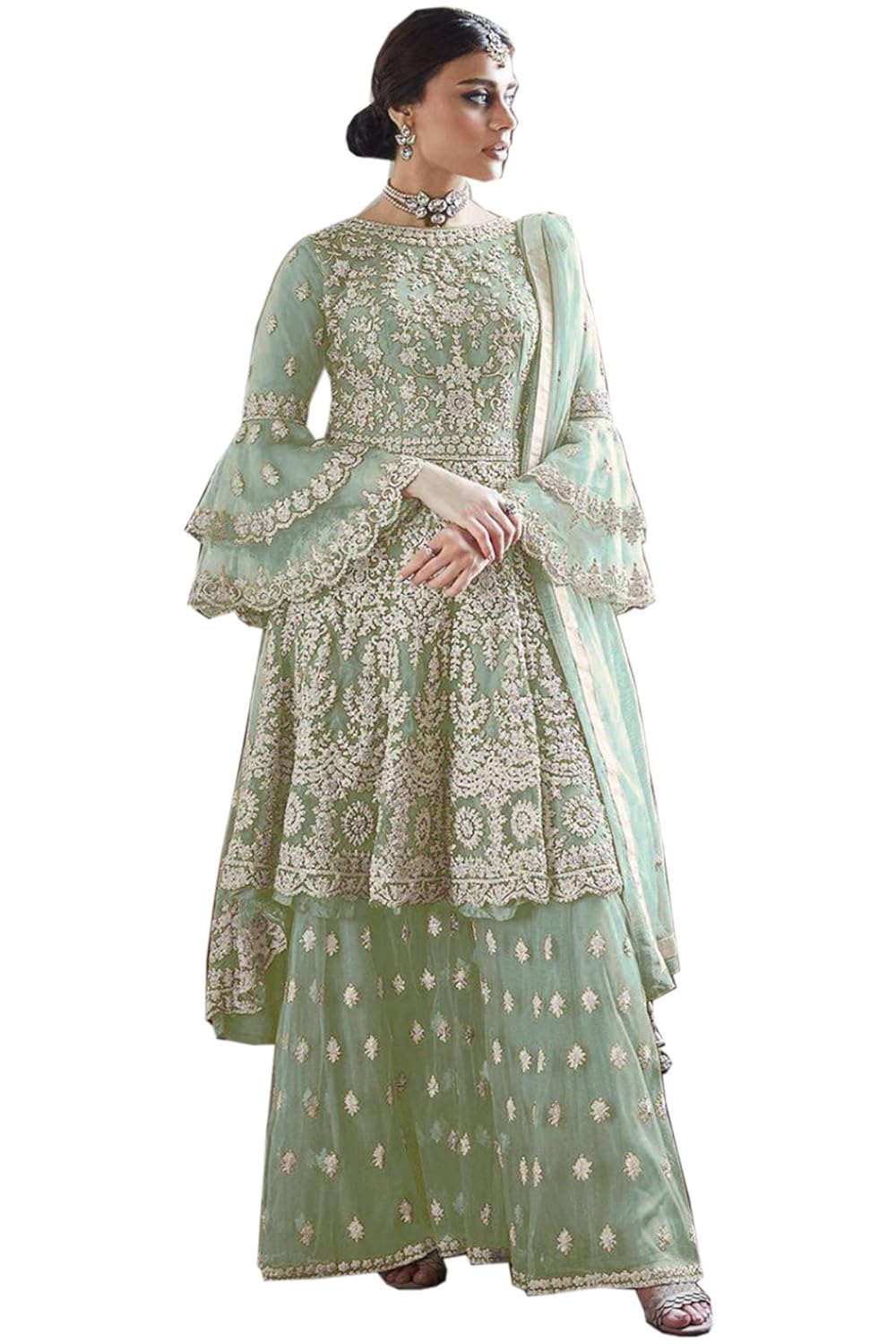 Buy Designer Sharara Suit ZF107227 at Amazon.in