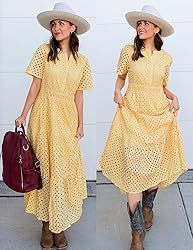 ZESICA Women's 2025 Summer Short Sleeve Maxi Dress