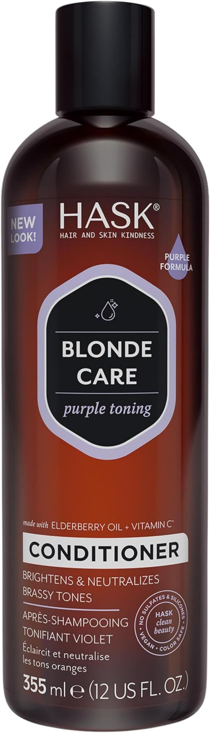 HASK Blonde Care Purple Toning Conditioner 1 355 mL - Colour Safe