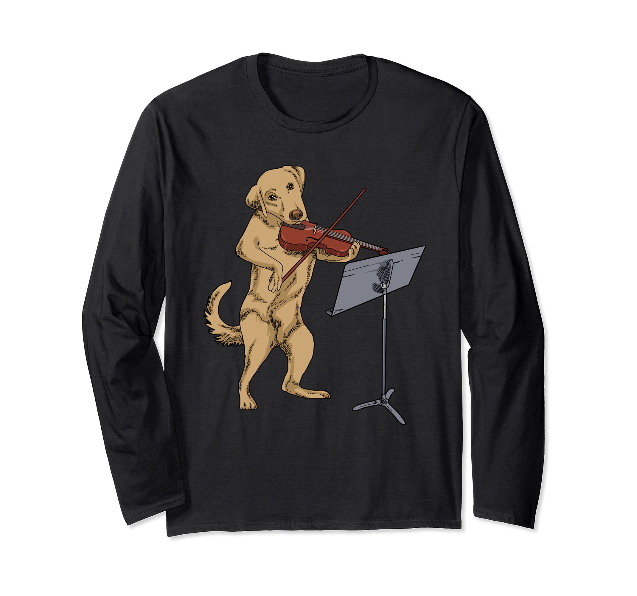 Violin Dog Men Violin Dog Owner Women Viola Violinist Long Sleeve T-Shirt
