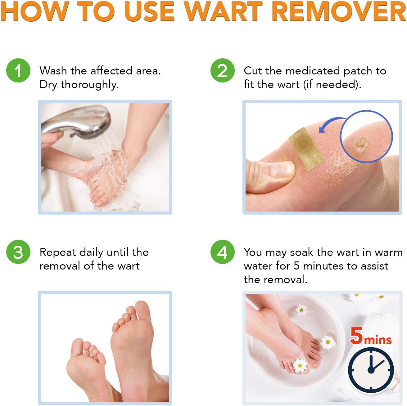 Samsali Wart Remover Pads, Highly Potent Wart Removal Treatment, All New Premium High Efficacy Wart Remover Pads, 42 Wart Remover Pads: Health & Personal Care