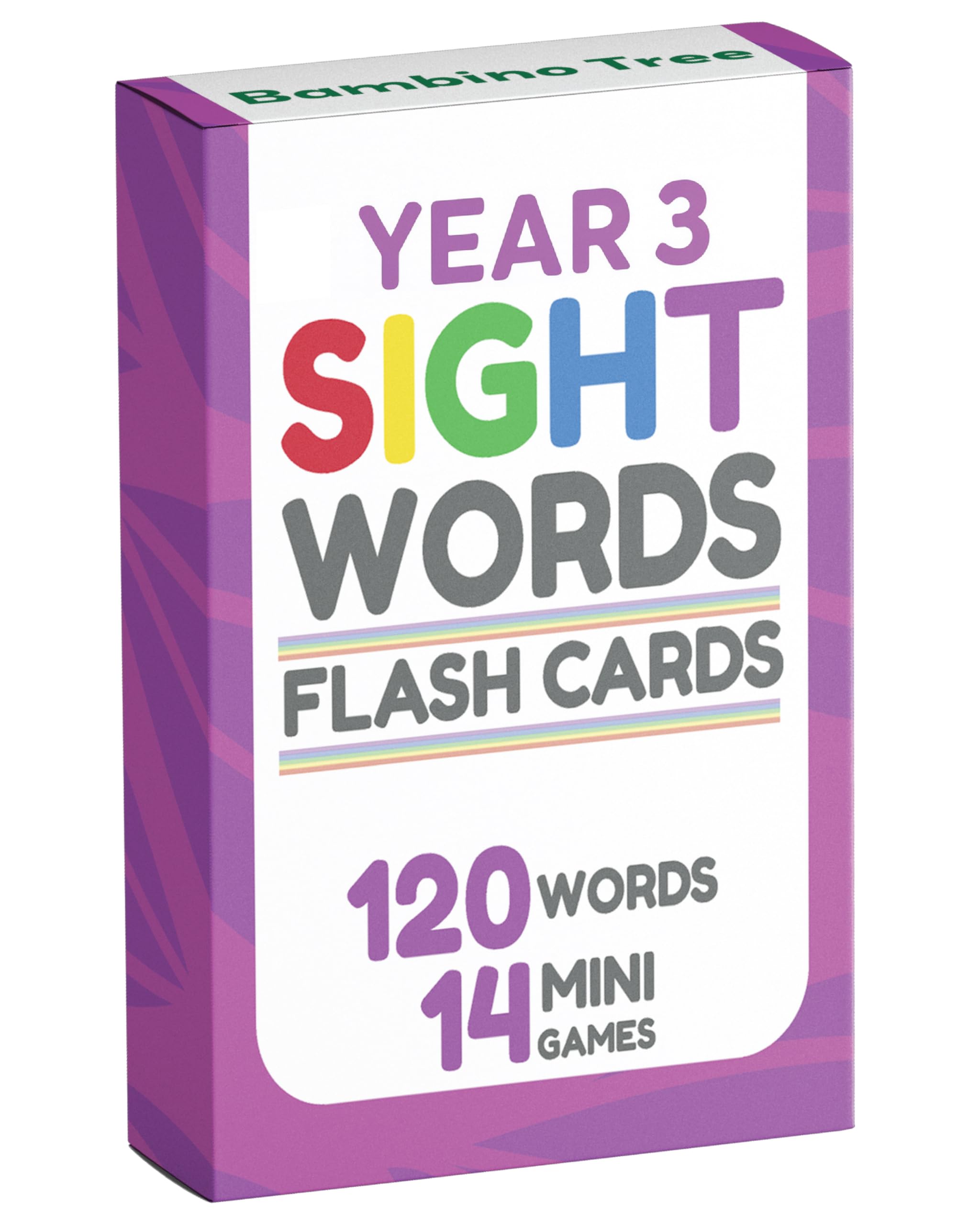 Year 3 Sight Words Flash Cards - 120 High Frequency Words from Dolch's and Fry's Lists for 7-10 Years