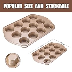 JOHO BAKING Nonstick Muffin Pan 12, Large Cupcake