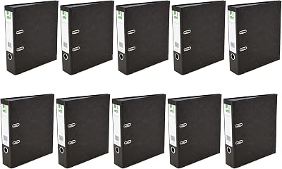 Q-Connect Lever Arch File A4 Black 70mm Capacity 10 Pack KF20001