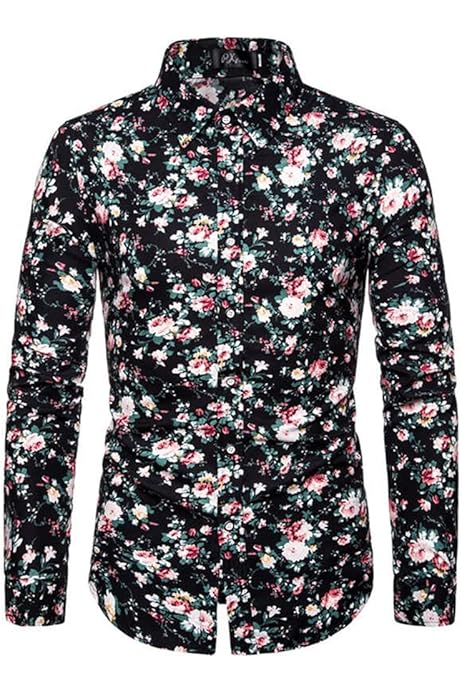 Amazon.com: YK8fass Long Sleeve Shirt ke-1988 (M，Black 