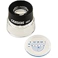 Carson LumiLoupe 10x Power Pre-Focused Stand Magnifier With Dual Lens and Snap-On Reticle (LL-20)