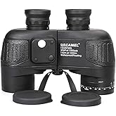 USCAMEL 10x50 Marine Binoculars for Adults, Waterproof Binoculars with Rangefinder Compass BAK4 Prism FMC Lens Fogproof for Navigation Birdwatching Hunting