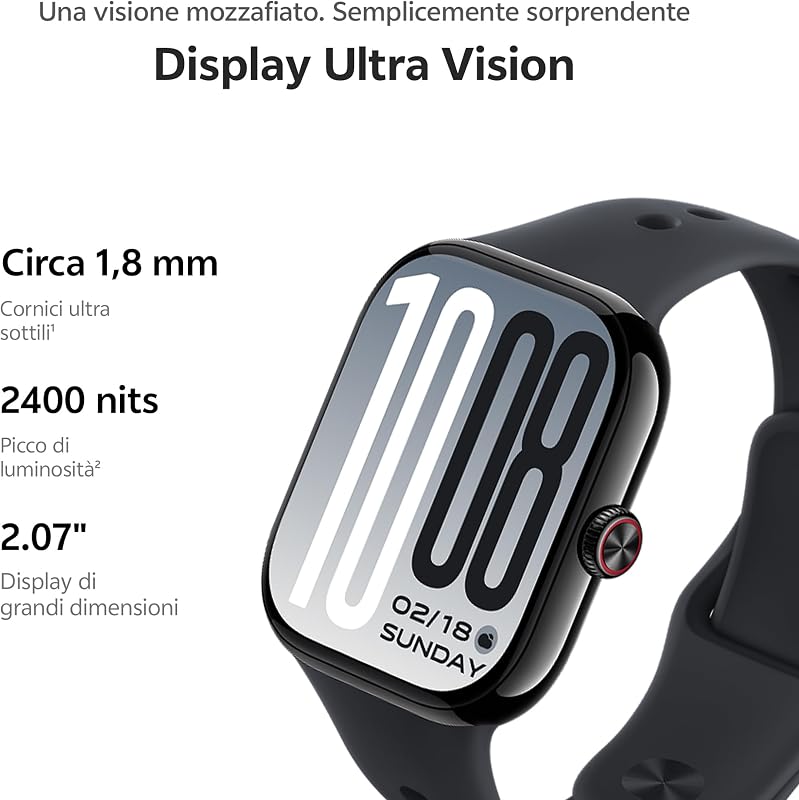Watch GT2 Smartwatch Uomo Donna, Batteria 25 Giorni, Display AMOLED 2,07'', Chiamate Bluetooth e GPS, 100+ Sport incl. Padel, 5ATM Impermeabile, Cardio SpO2 Sonno, NFC, Nero