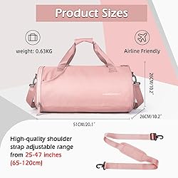 Gym Bag for Women,Sports Bag with Shoes Compartment