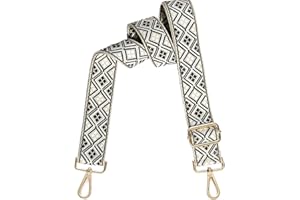 LINKSANDT Purse Straps Replacement Crossbody, Bag Strap Guitar Straps for Handbags, Shoulder Strap for Bag with Embroidery Pattern