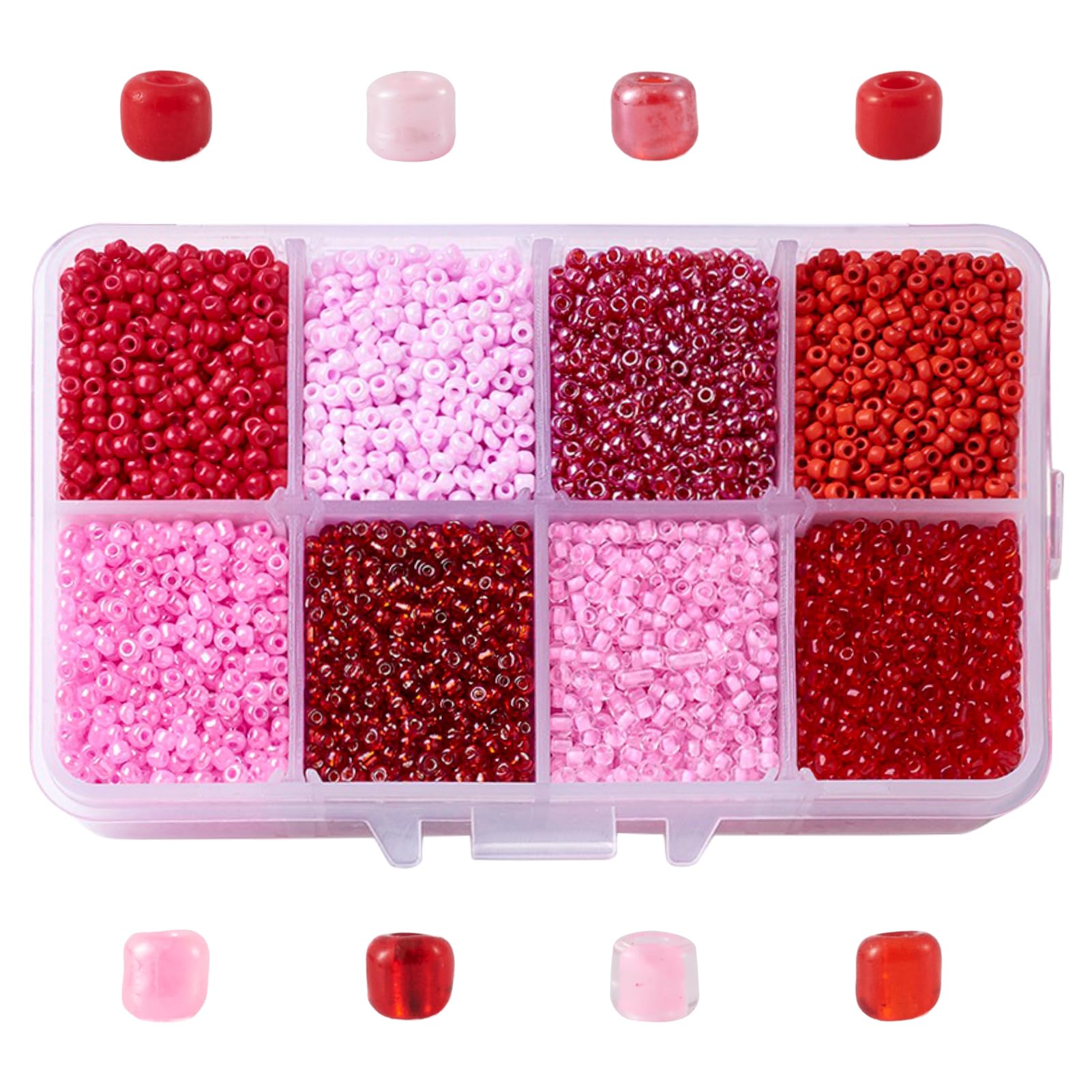 Craftdady 12500pcs 12/0 Glass Seed Beads 2mm Small Pony Beads Red Mixed Colors for Beading DIY Crafting Jewelry Making