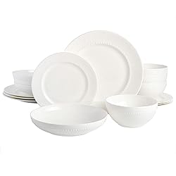 Gibson Elite Embossed Bone China Double Bowl