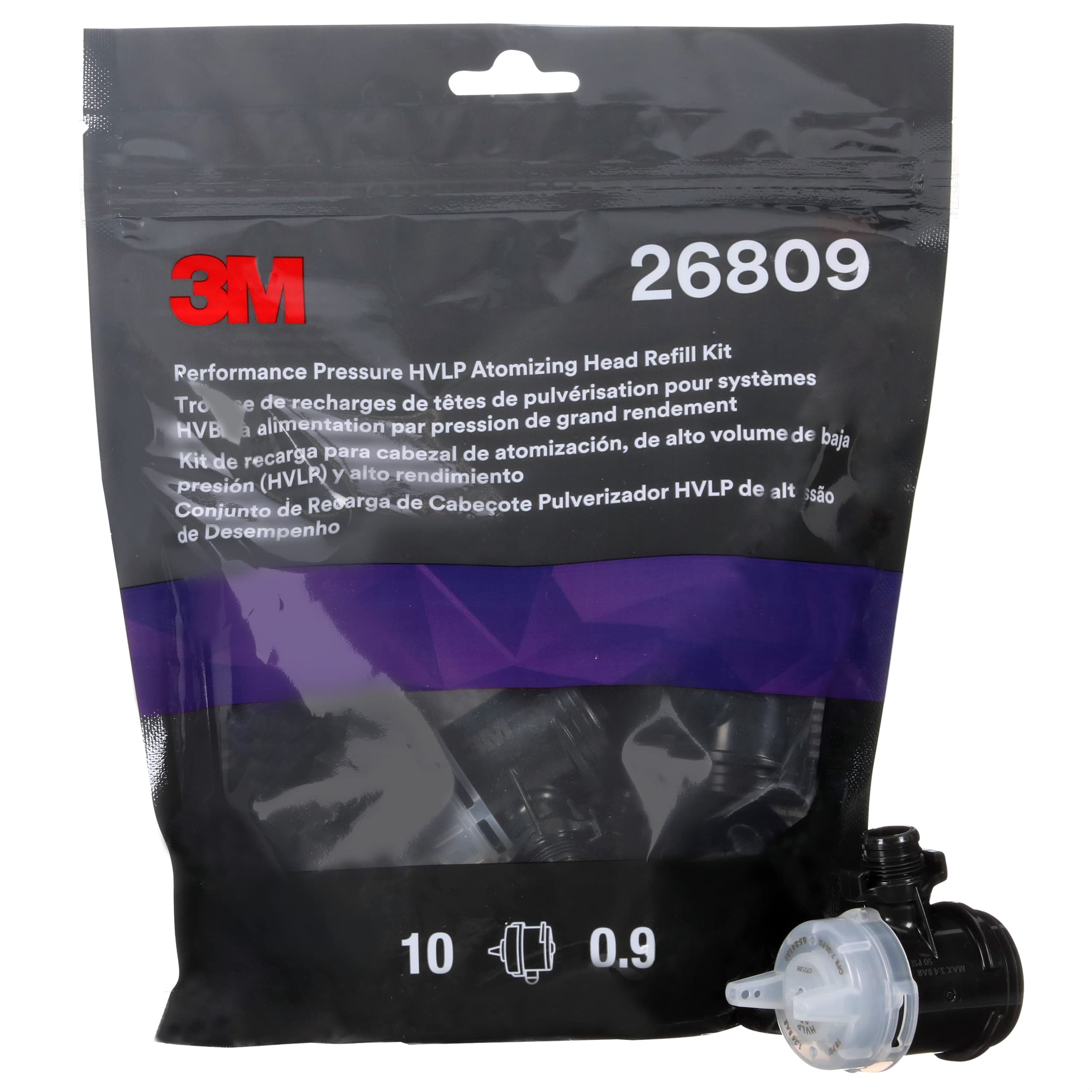 Photo 1 of 3M Performance Pressure HVLP Atomizing Head Refill Kit 26809, White, 0.9, 10 Pack, 5 Packs/Case
