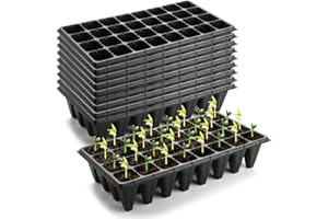 RooTrimmer 10 Pack 32 Cell Seed Starter Trays - Extra Deep 4.33" Plastic Nursery Trays, 20" x 10"，Fits Standard 1020 Flats