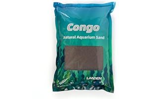 LANDEN Congo Aquascapeing Sand for Aquarium Landscape 2L(9lbs) X2pcs, Brown, Aquarium Natural Fine Decorative Sand, Tropical Rainforest Biotope Aquariums, Depth Enhancing, 0.4-0.9mm