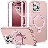 DuiDuiQ Compatible with iPhone 16 Pro Max Case 6.9''with Magnetic Ring Stand [Military Drop Protection][Compatible with Mag-Safe] Shockproof 16 Pro Max Phone Case for Men Wowen,Rose Gold