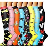 QUXIANG Copper Compression Socks for Women & Men Circulation (8 Pairs) - Best for Running Athletic Cycling - 15-20 mmHg