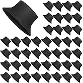 48 Pcs Black Bucket Hats Unisex Cotton Black Hats Bulk Wide Brim Sun Bucket Hat Fisherman Cap for Summer Men Women Outdoor Travel Beach
