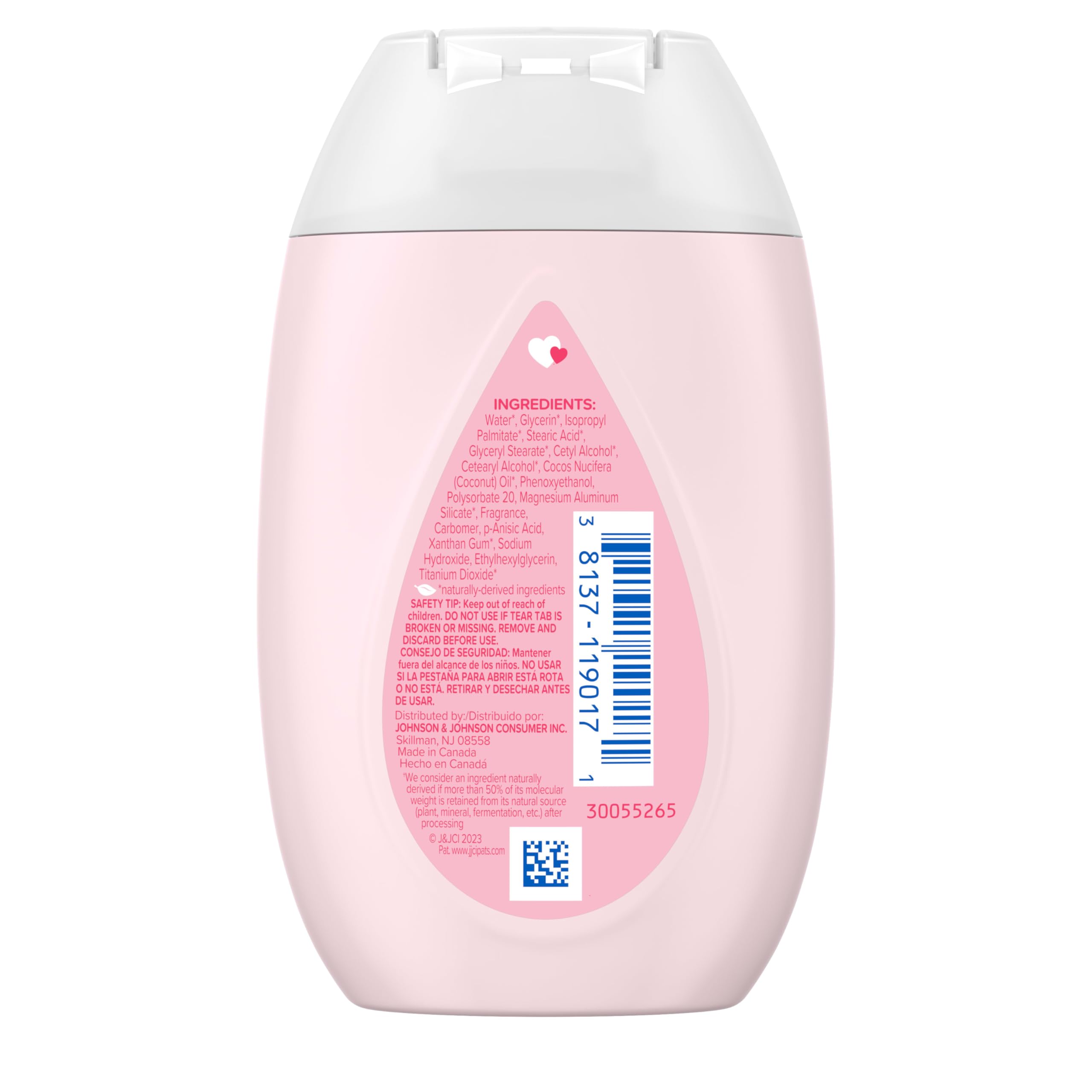 Johnson's Moisturizing Mild Pink Baby Lotion with Coconut Oil for Delicate Baby Skin, Dye-Free, Hypoallergenic & Dermatologist-Tested, Baby Skin Care, 3.4 fl. oz