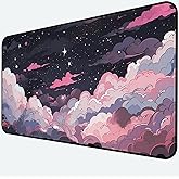Kawaii Anime Desk Mat, Pink Purple Cloud Large Mouse Pad, Large Gaming Computer Keyboard Mat, Full Desk Pads XXL Office Desktop Cover Mat, Cute Women Office Desk Accessories 31.5"X15.7"