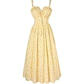 Scarlet Darkness Summer Dresses for Women 2026 Floral Corset Dress Long Milkmaid Dress with Pocket