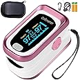 aosenwell Pulse Oximeter Fingertip, 4 Data Pulse Oximeter with Respiration, Pulse Oximeter with Respiratory, Pulse Oximeter SpO2 Pulse Rate Count(Pink)