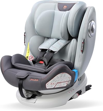globalkids Safety Baby Car Seat Isofix 360° Rotating 0-12 Years Black 2022