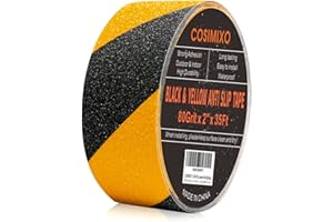 COSIMIXO 2" x 35Ft Yellow & Black Heavy Duty Anti Slip Tape for Stairs Outdoor/Indoor Waterproof Grip Tape Safety Non Skid Roll for Stair Steps Traction Tread Staircases Anti-Slip Strips