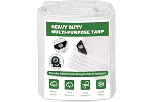 ZSLTLDU 18 Mil Greenhouse Cover, 14x18 FT Clear Heavy Duty Greenhouse Tarp, UV Resistant Waterproof Green House Plastic Covering with Grommets for Garden, Farms, Nursery