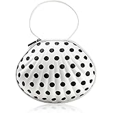 Braiou Hard Travel Case for Silicone Bras [A-DD Cup] Premium Bikini Storage Organizer Portable Nubra Lingerie Underwear Storage Bag (Black Dot)