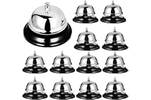 QTLCOHD 12 Pack Call Bell 3.35 Inch Diameter with Metal Anti-Rust Construction, Desk Bell, Service Bell for Hotels, Schools, Restaurants, Reception Areas, Hospitals, Warehouses (Silver)