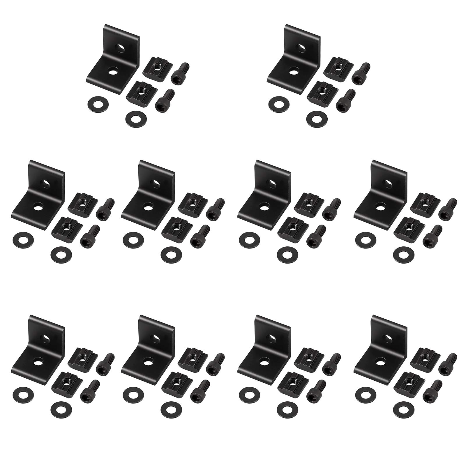 EYPINS 3030 3060 Aluminum Corner Braces Brackets Plates, 10pcs 90 Degree Right Angle Brackets for DIY, Strut Profiles, Connection Technology and Accessories