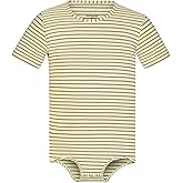 Landofgenie Men Short Sleeve Romper Pajama Bodysuit One Piece Rompers Stripe Onesie Leotard Top - Stripe Maker