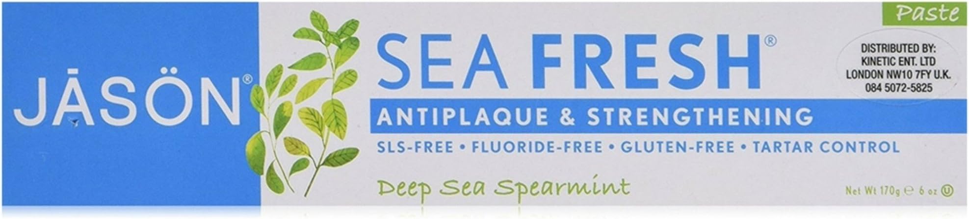 JASONSea Fresh Antiplaque & Strengthening Toothpaste, Deep Sea Spearmint 6 oz (Pack of 3)