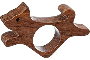 Mabor Walnut Dog Page Holder - Smooth Wood Thumb Bookmark for Hands-Free Reading, Book Lovers Gift (7cm Compact)