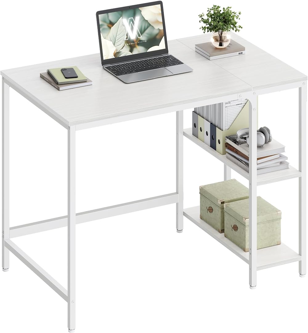 VASAGLE Computer Desk 100x50x76 cm Maple White LWD046W01