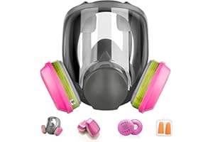 MATLARN Full Face Respirator Mask with Filter, Cover Organic Vapor Anti-fog mask, Reusable Gas Mask for Spray Paint Chemical Epoxy Resin Dust Mask for Construction, Woodworking, Welding, Polishing, Sanding